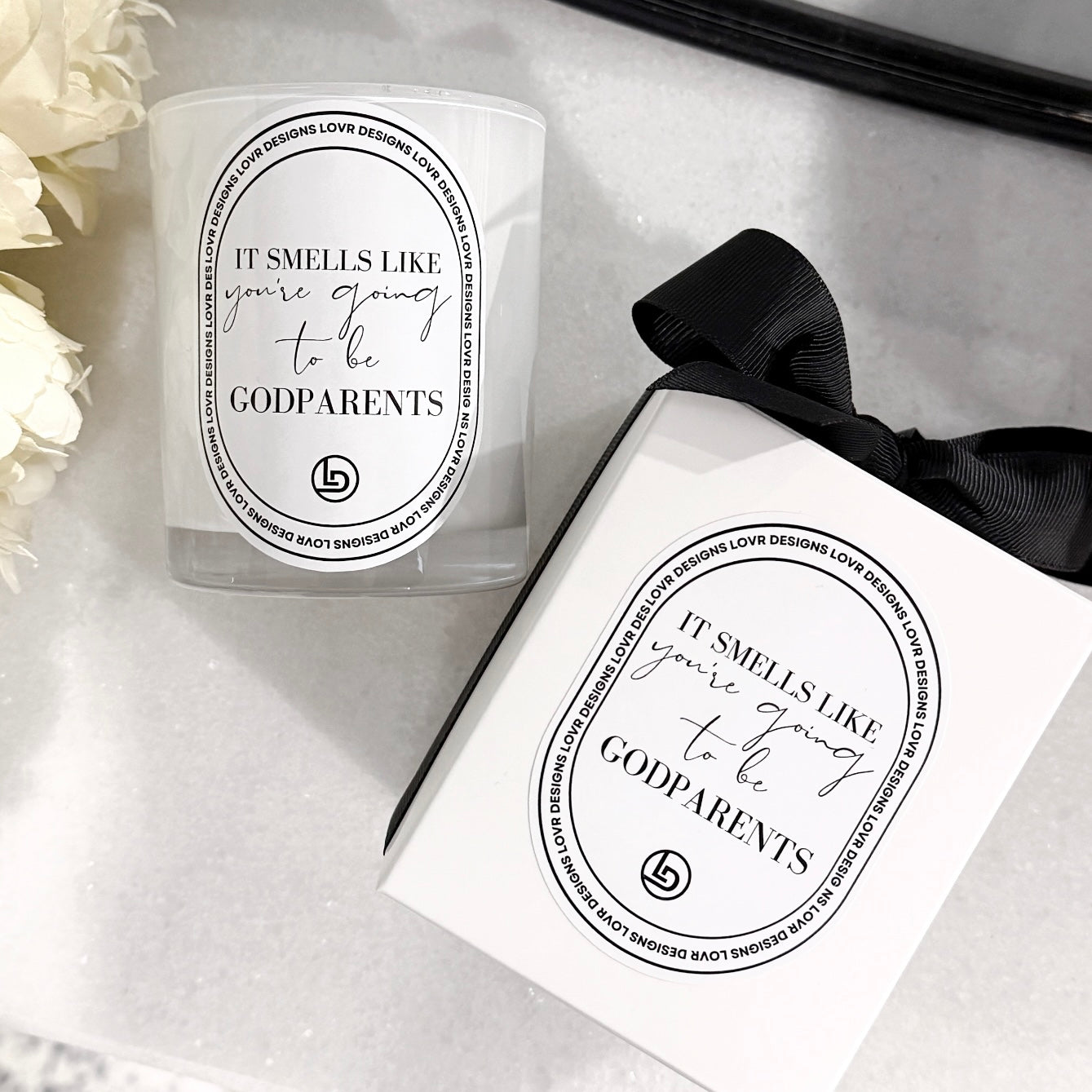 Personalised “It Smells Like You’re Going to Be Godparents” Soy Candle