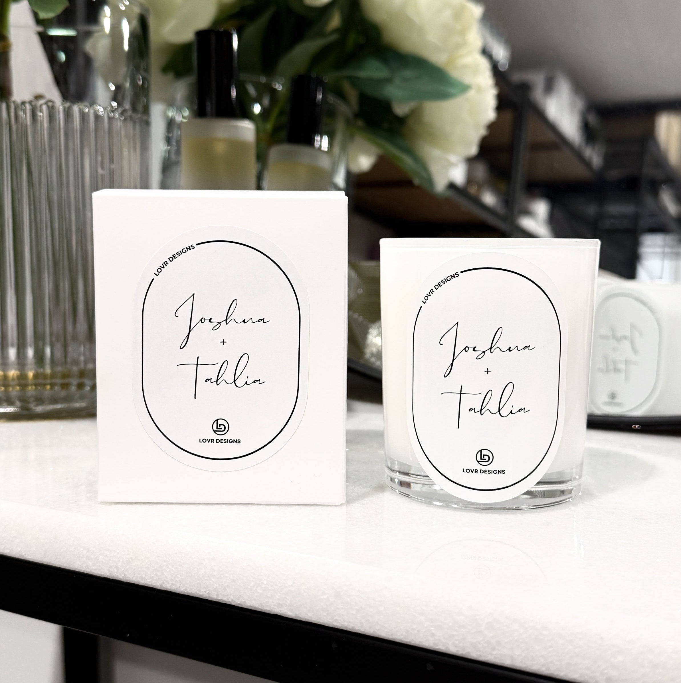 Personalised Couple Name Soy Candle