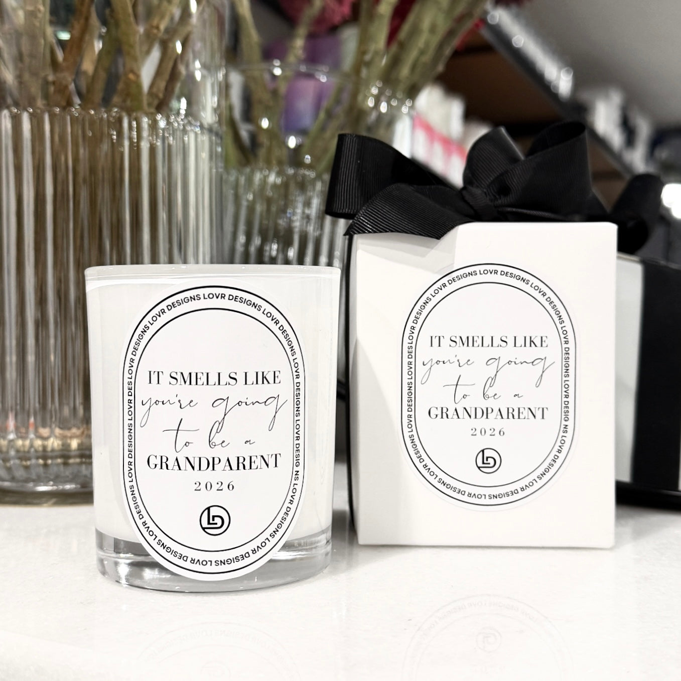 Personalised 'It Smells Like You're Going To Be A Grandparent' Soy Candle