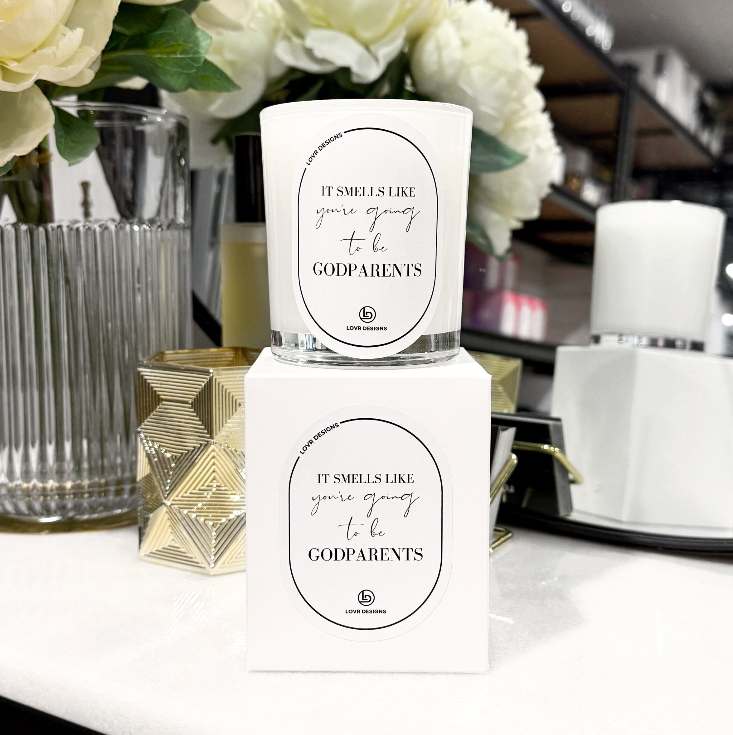 Personalised 'It Smells Like You’re Going to Be Godparents' Soy Candle