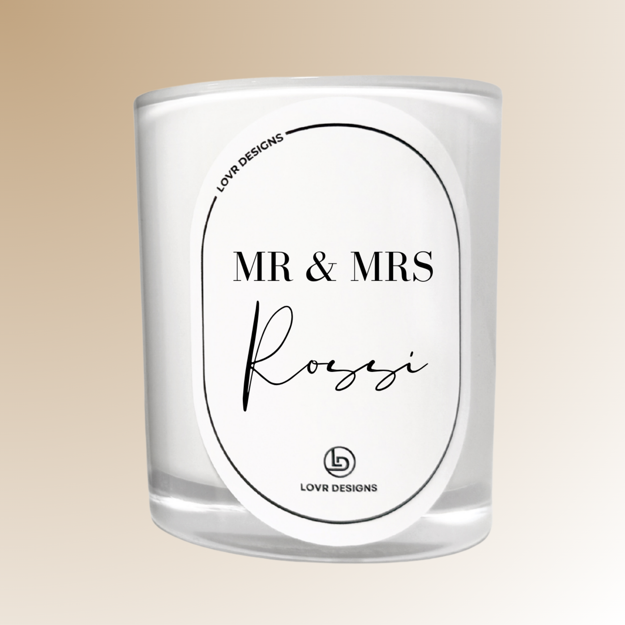Personalised Mr & Mrs Soy Candle