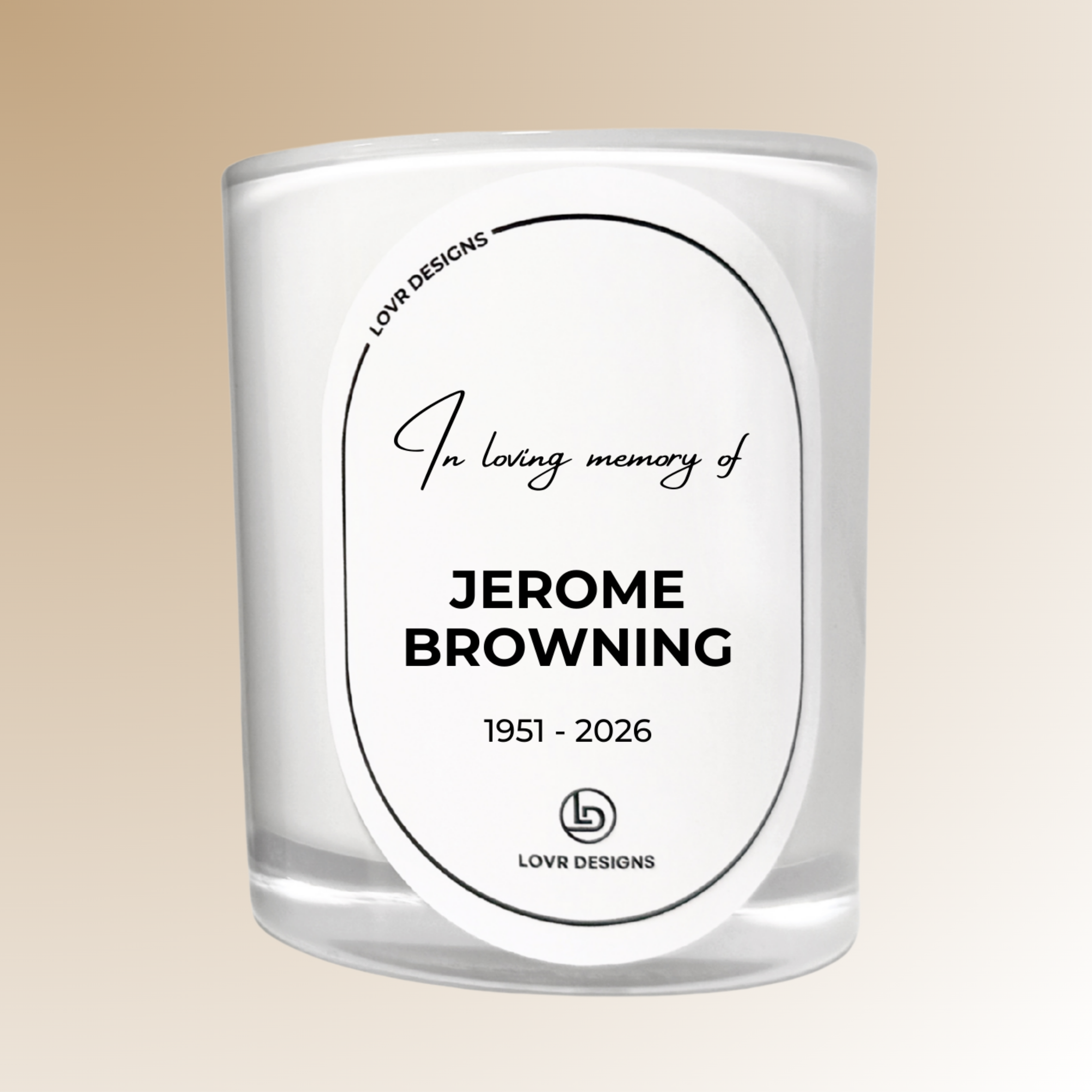 Personalised In Loving Memory Memorial Soy Candle