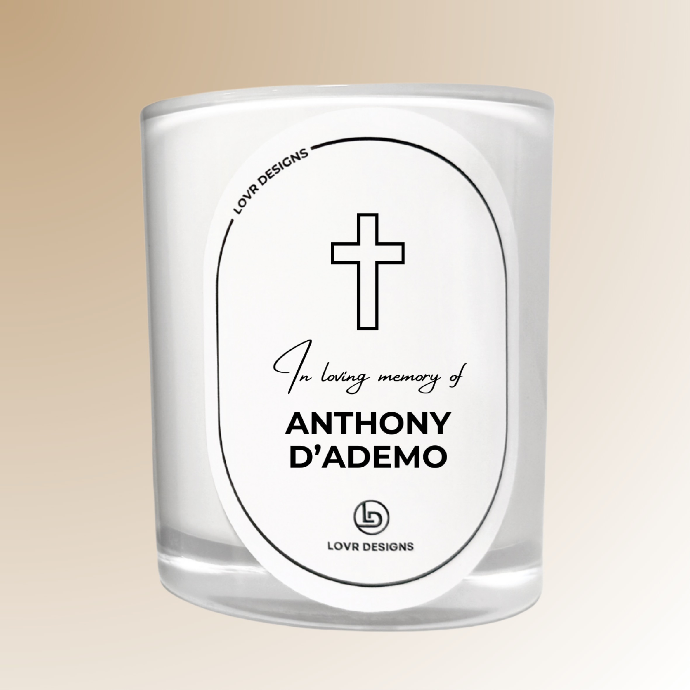 Personalised In Loving Memory Memorial Soy Candle - Christian Catholic