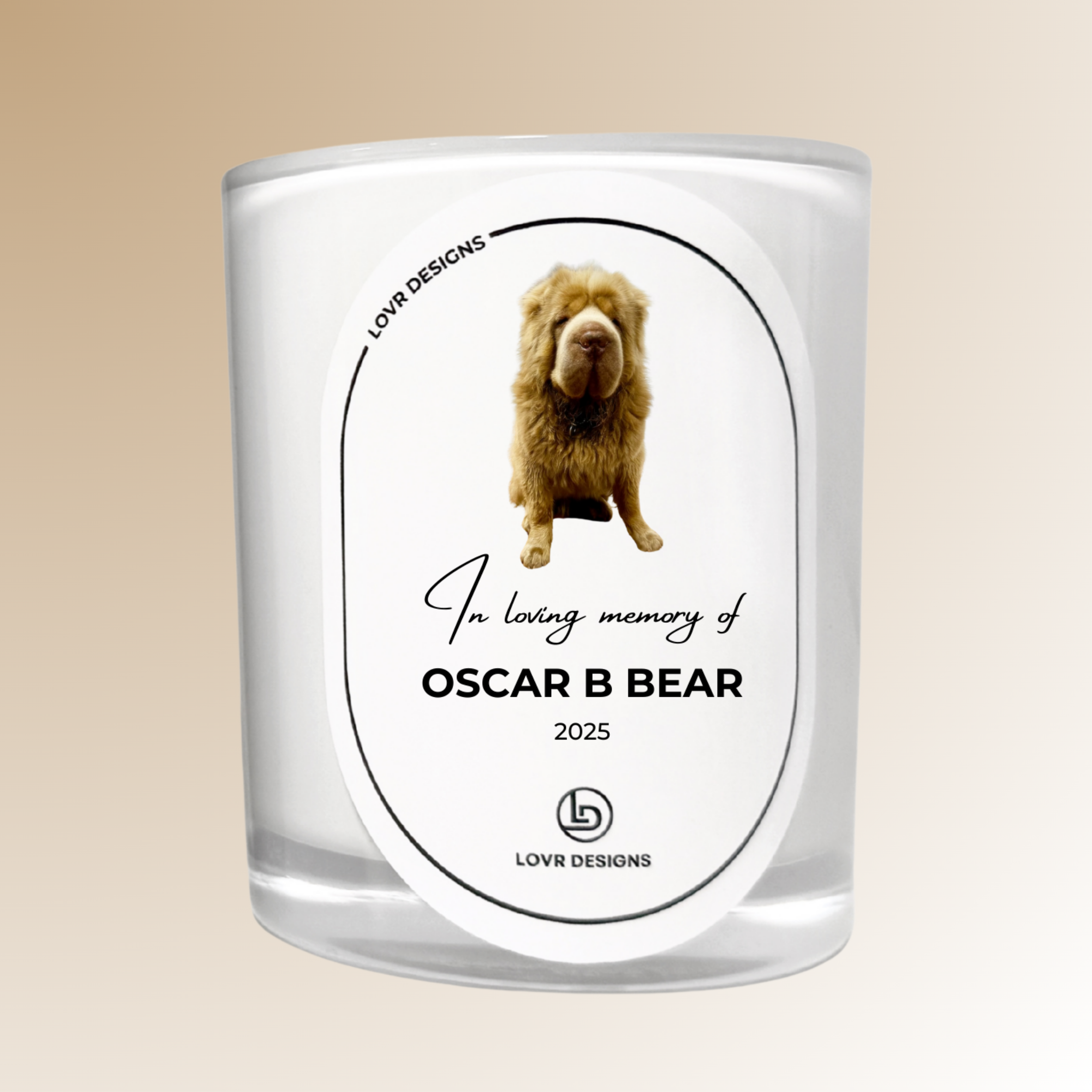 Personalised In Loving Memory Memorial Photo Soy Candle - Pet Edition