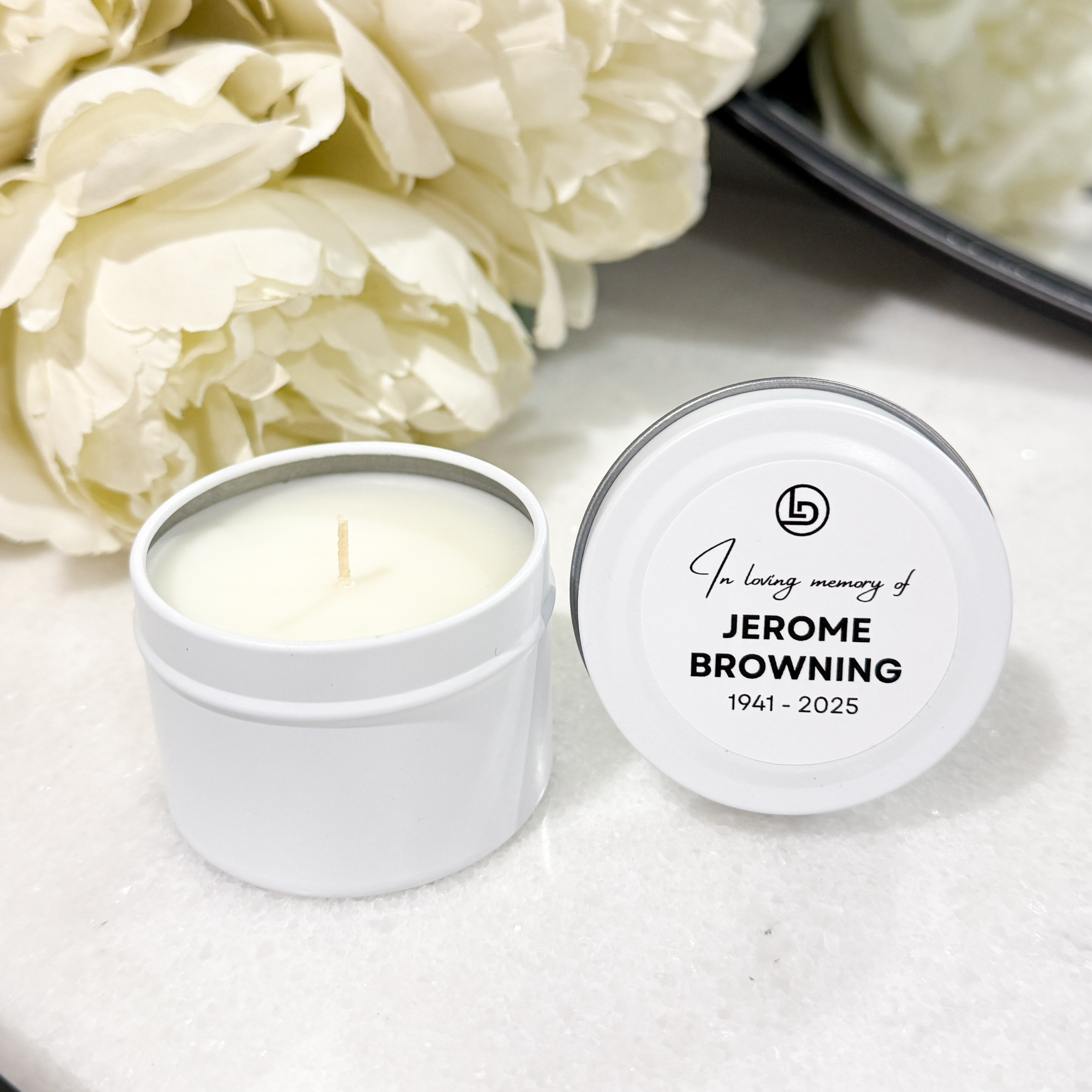 Personalised In Loving Memory Soy Candle Tin