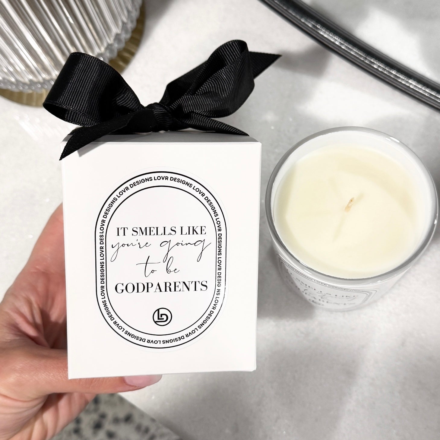 Personalised “It Smells Like You’re Going to Be Godparents” Soy Candle