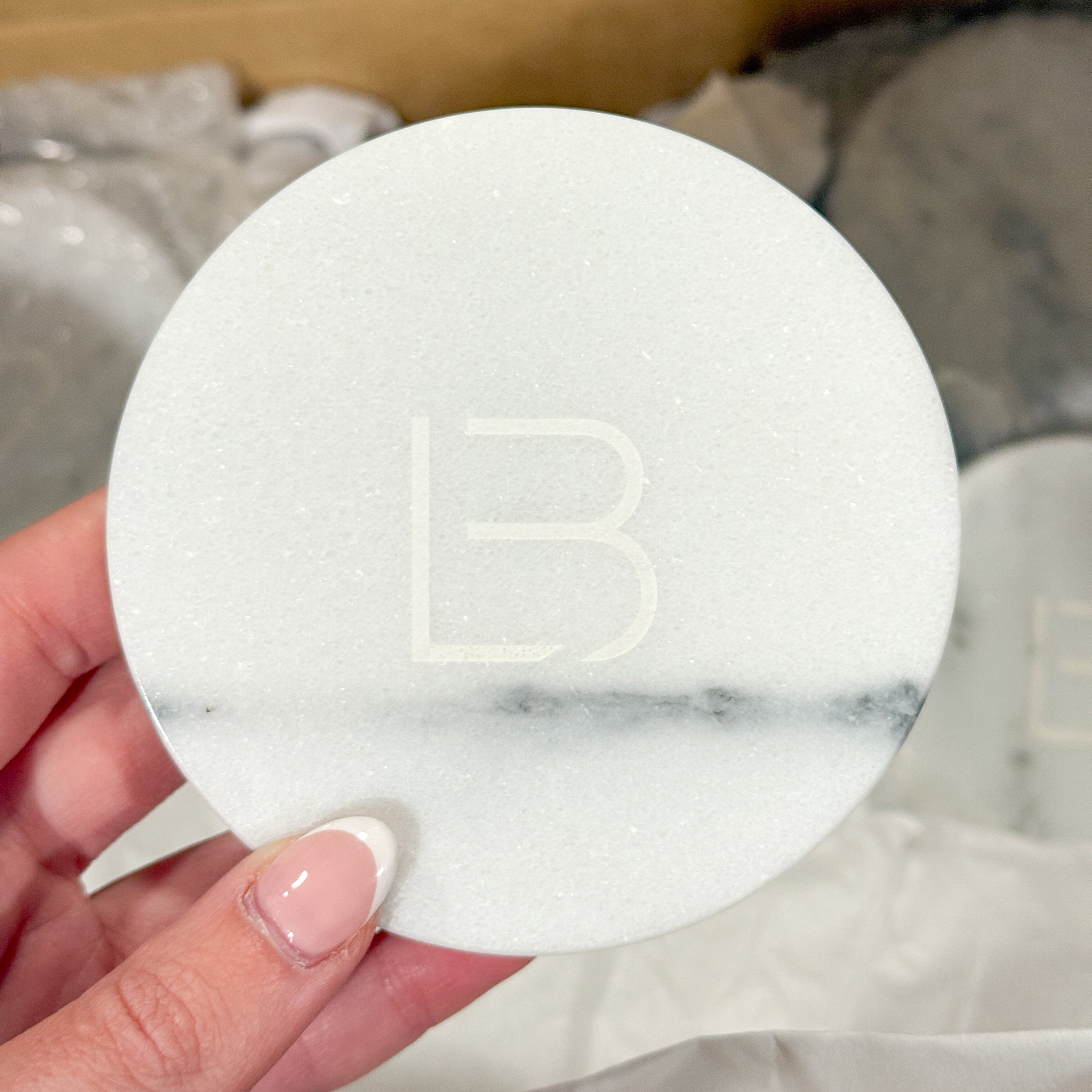 Premium Engraved Marble Coasters (MOQ 10)