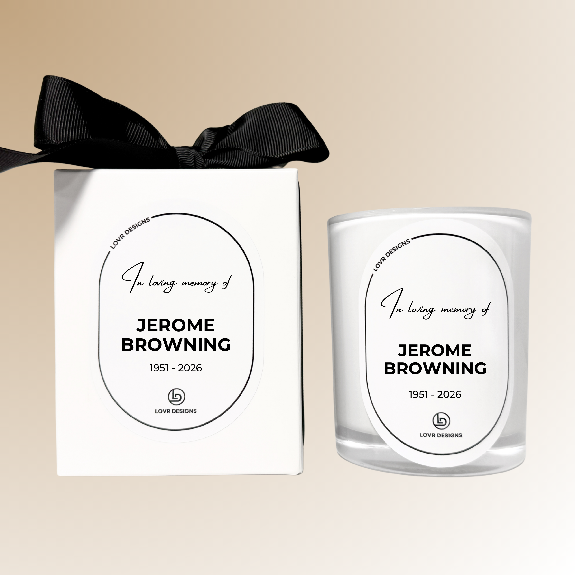 Personalised In Loving Memory Memorial Soy Candle