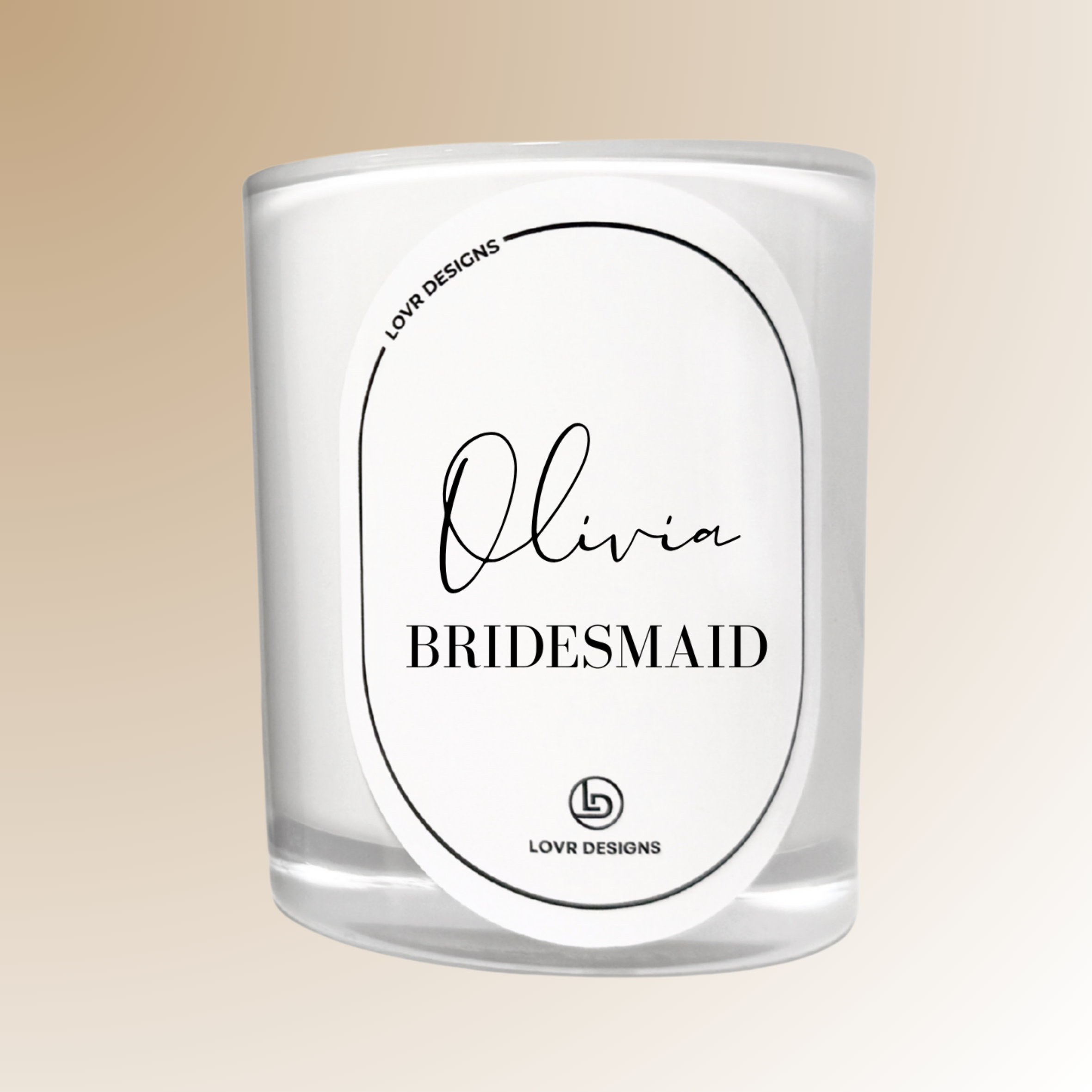 Personalised Bridal Candles With Name - Soy Candle