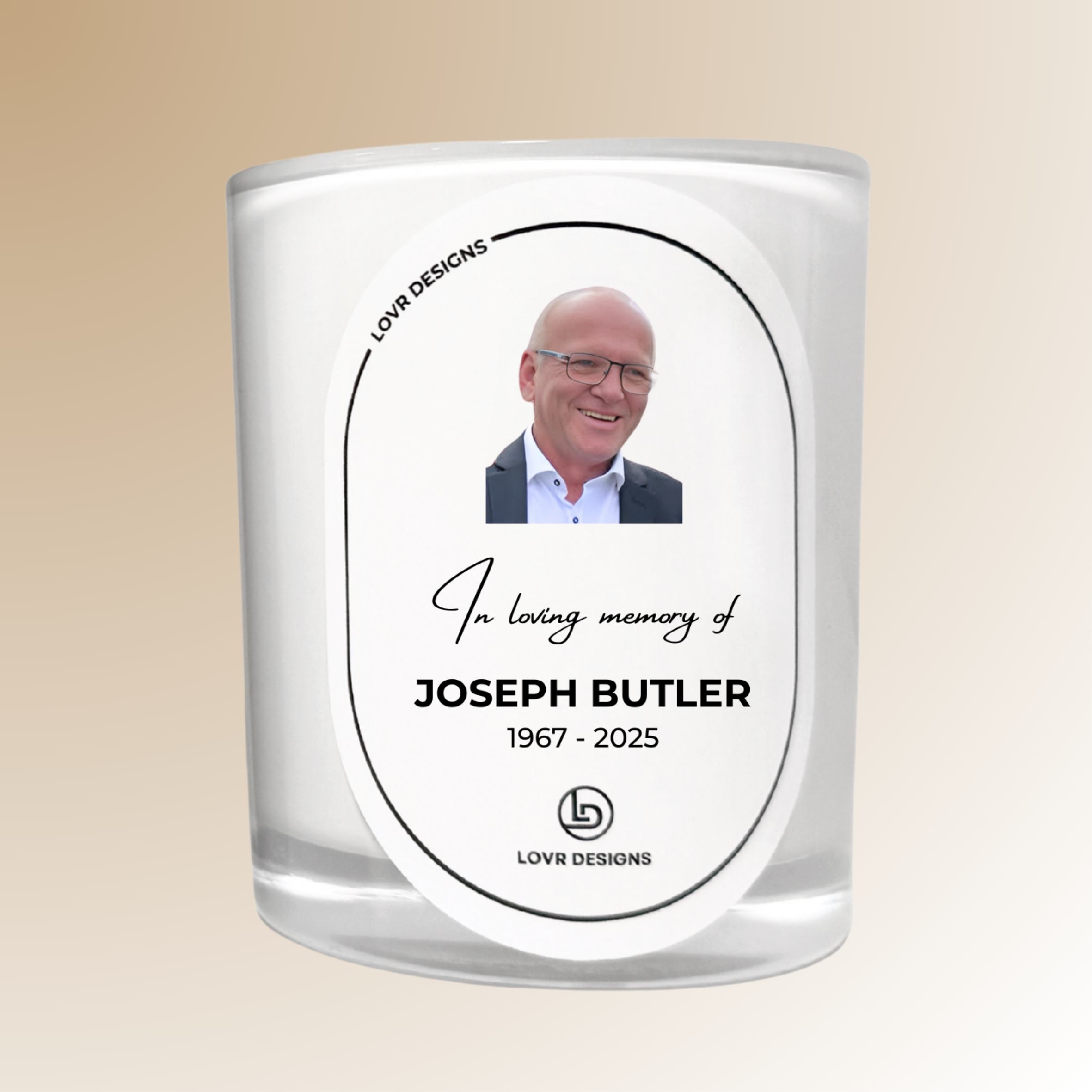 Personalised In Loving Memory Memorial Photo Soy Candle